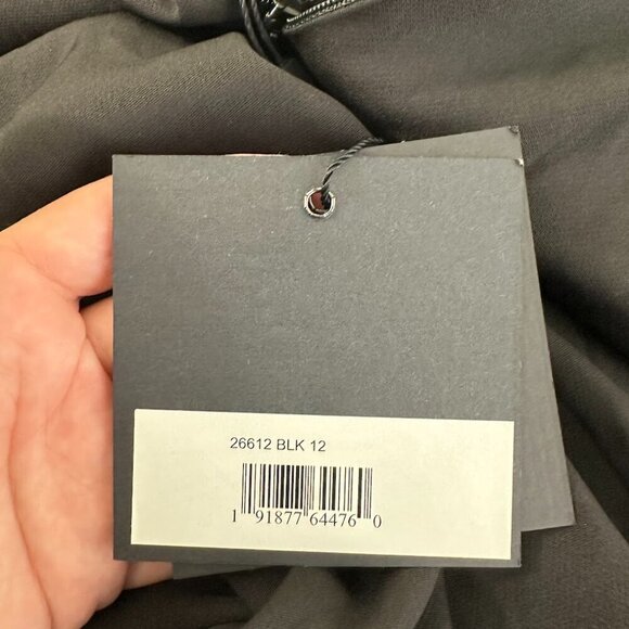 NWT Mac Duggal Raglan Long Sleeve High Neck Gown Black 12 #8511 - Picture 6 of 8